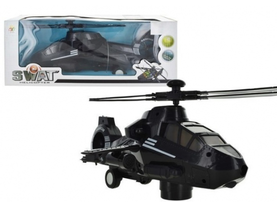 Elicopter Swat, 30 cm, sunete, lumini 3D NEGRU